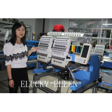 ELUCKY 2015 small scale 2heads Embroidery Machine for Cap/T-Shirt/Flat Embroidery